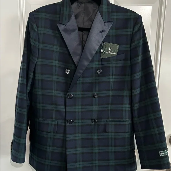 ✨NWT Brook Brother Plaid Double Breasted Blazer. Sz 18 - Picture 1 of 5